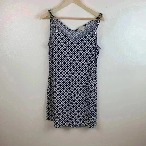 Michael Kors mini slip dress with chain strap and abstract print size M. - Picture 1 of 7